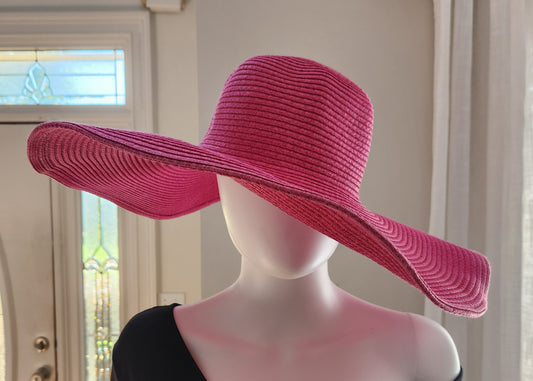 Fuschia Straw Hat