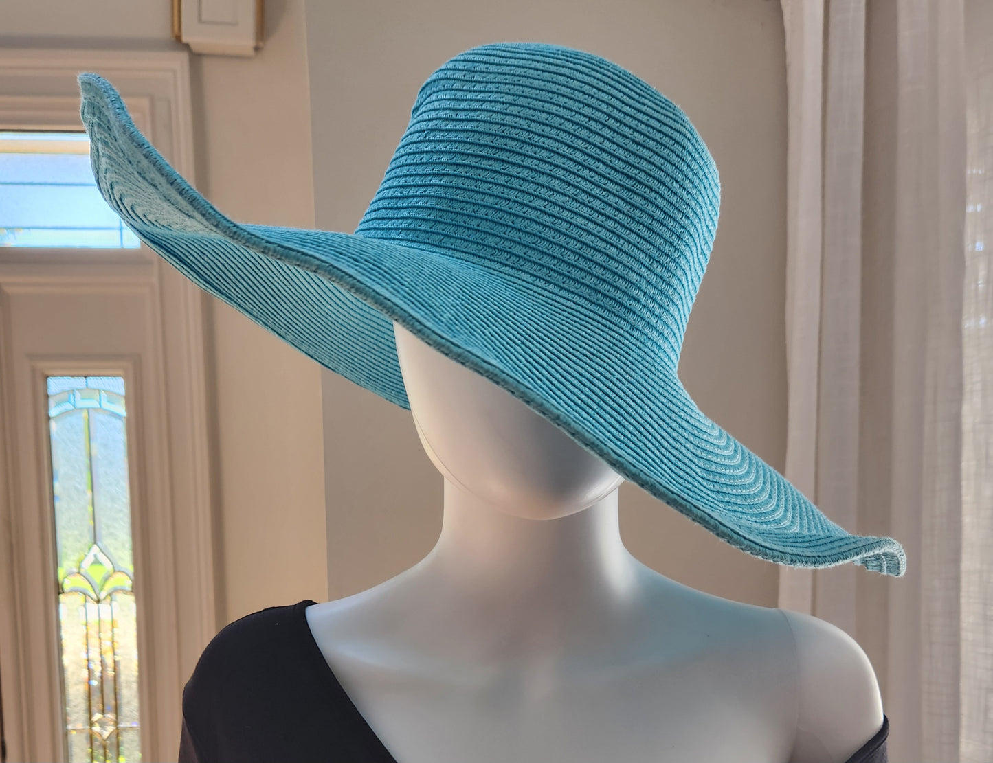 Turquoise Straw Hat