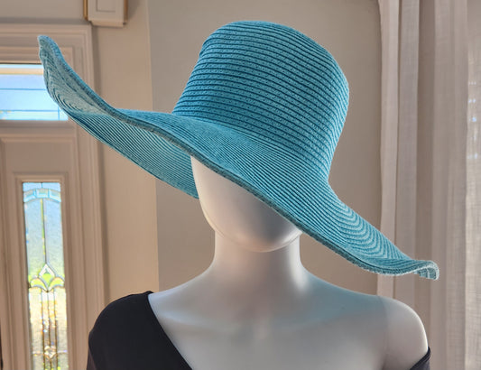 Turquoise Straw Hat