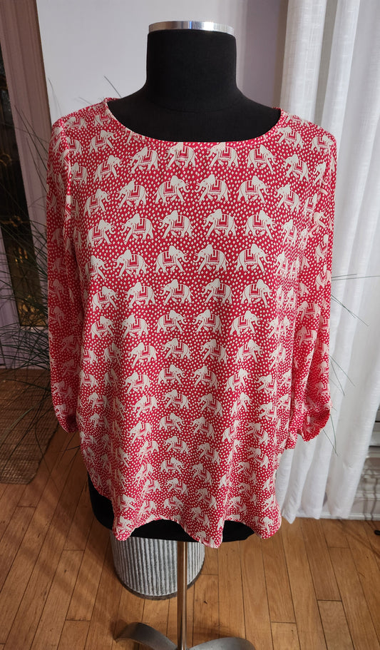 Pixley Elephant Blouse Sz M