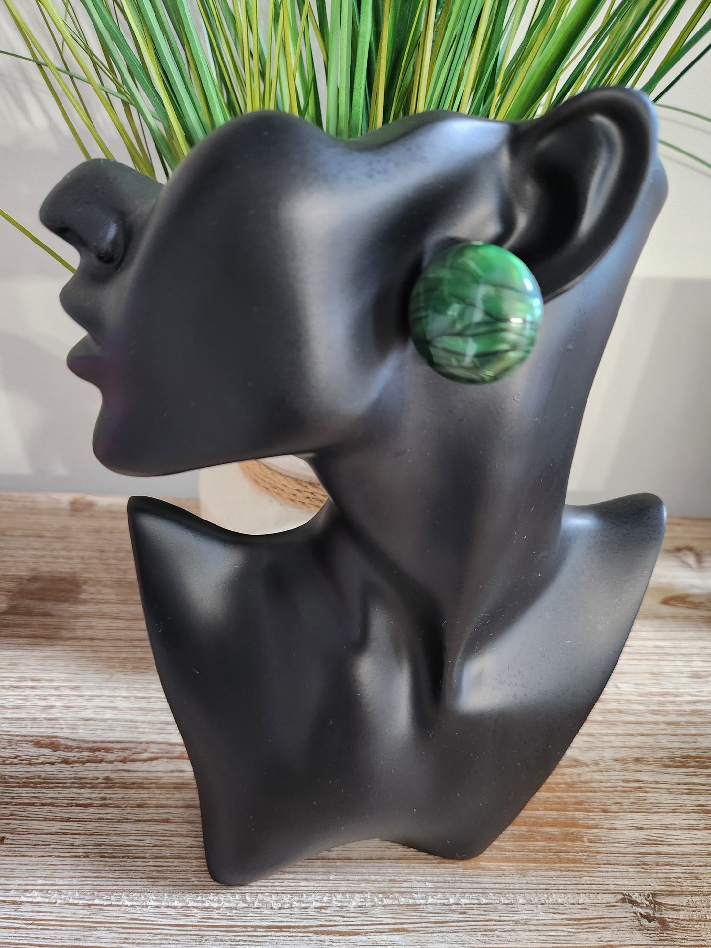 Vintage Green Swirl Earrings