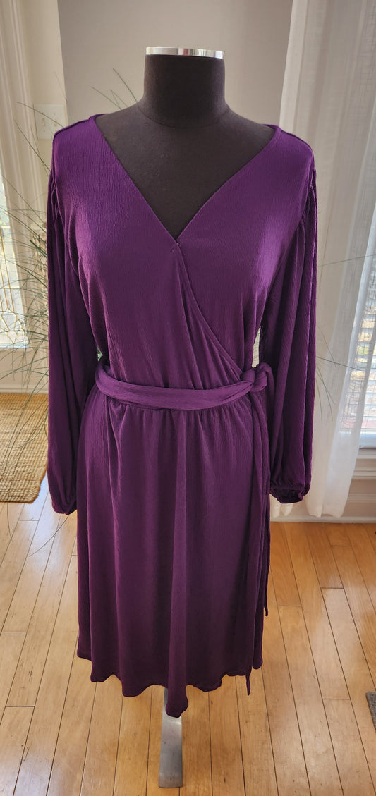 Ava & Viv Purple Faux Wrap Dress Sz 1X