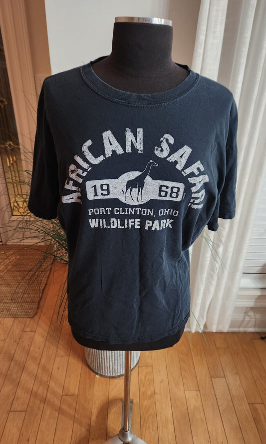 African Safari Graphic Tee Sz L