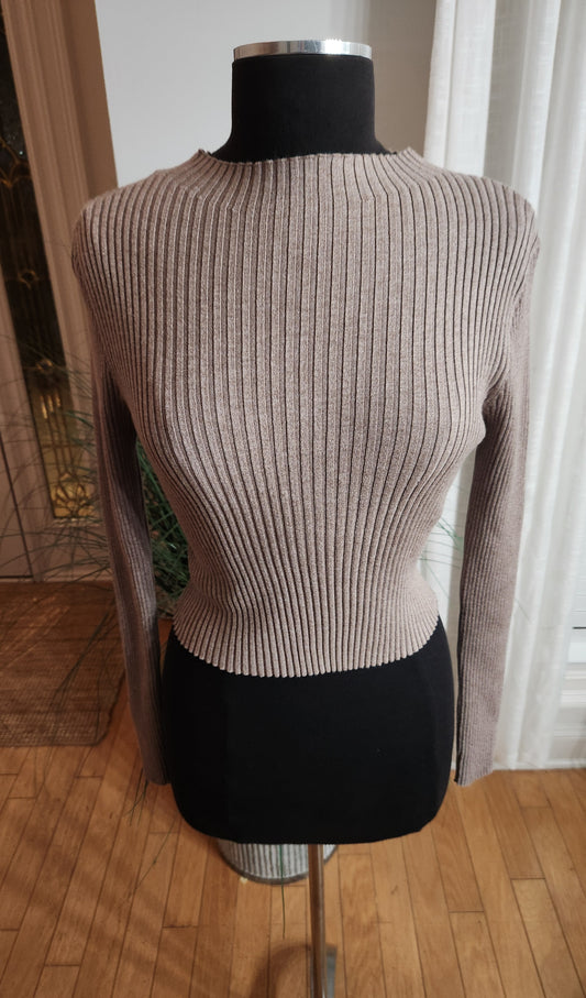 Shein Mock Turtle Neck Crop Top Sz L