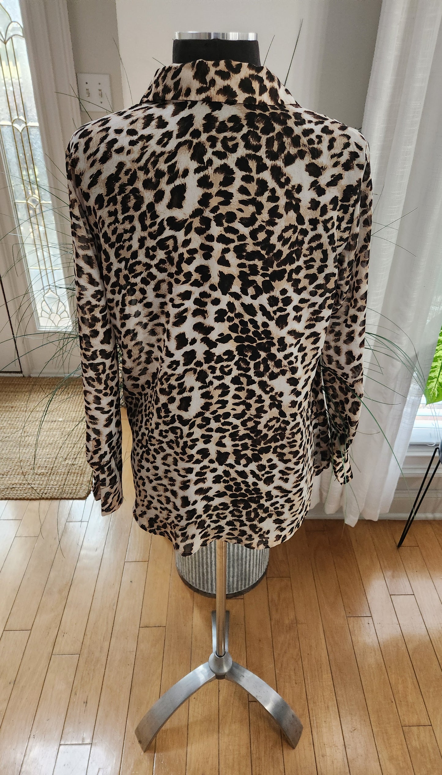 Pleione Animal Print Blouse Sz S