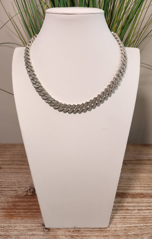 Bling Silvertone Necklace