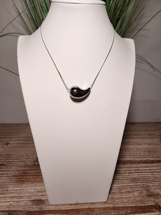 Bean Stainless Steel Silver Necklace