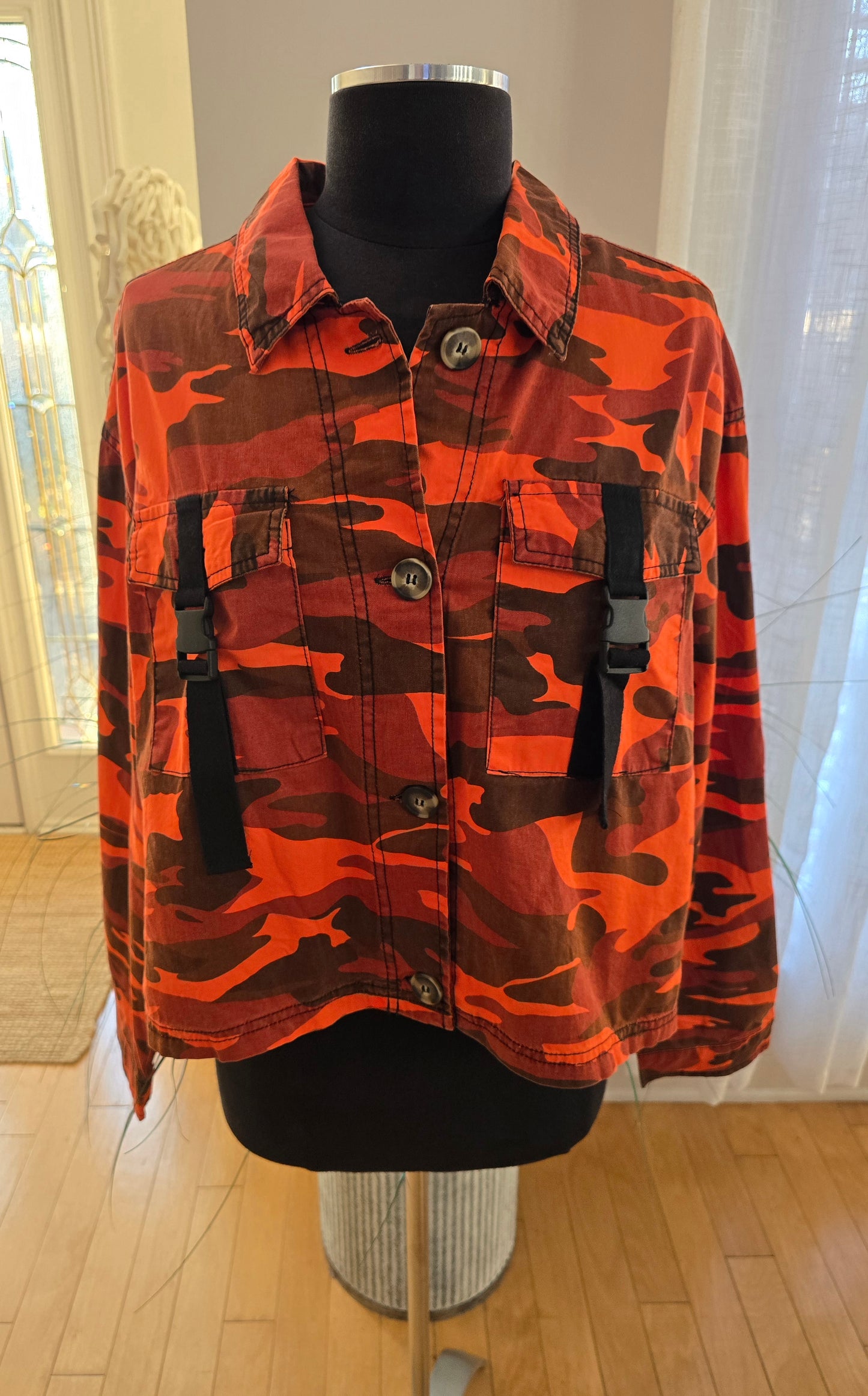 New Look Orange Camo Jacket Sz 1X