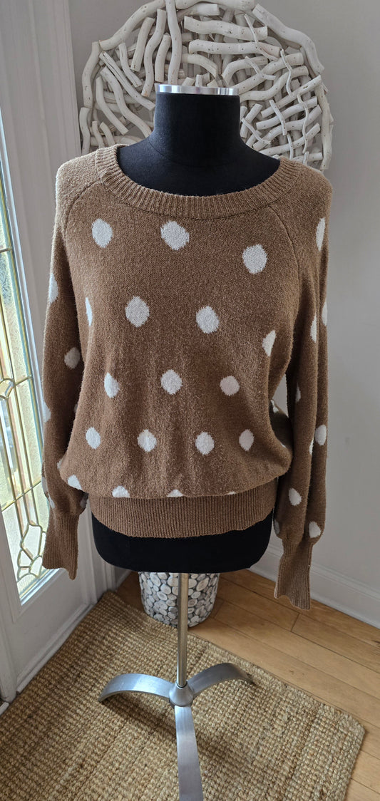 Laura Conrad Polka Dot Sweater Sz L