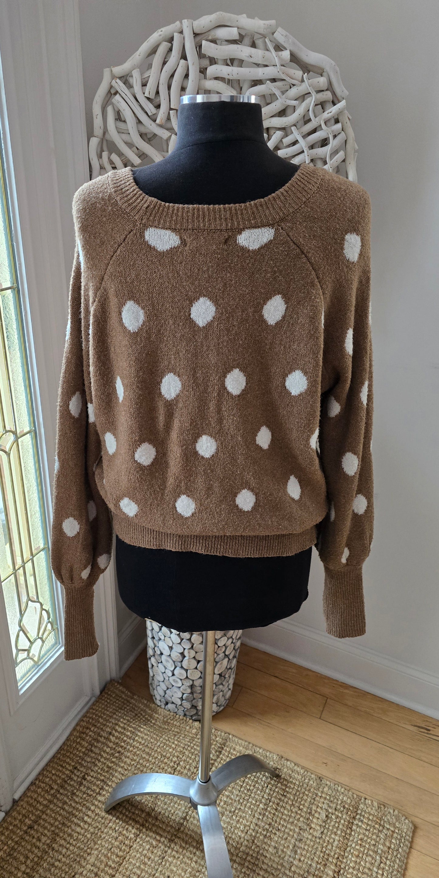 Laura Conrad Polka Dot Sweater Sz L