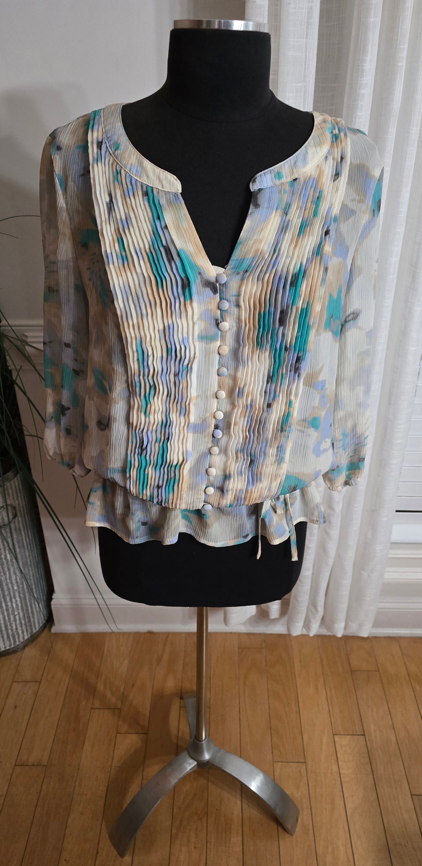 A.N.A Peplum Blouse Sz L