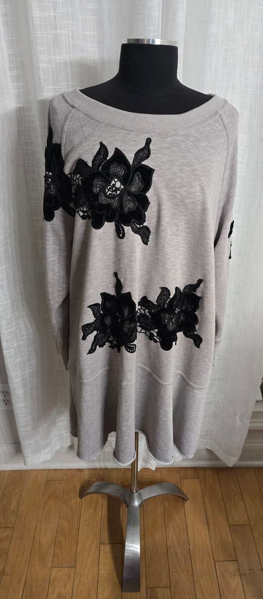 Soft Surroundings Grey Embellished Sweater Sz 2X