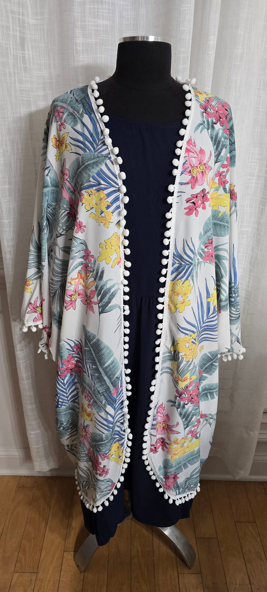 Shein Tropical Bubble Kimono Sz 5X