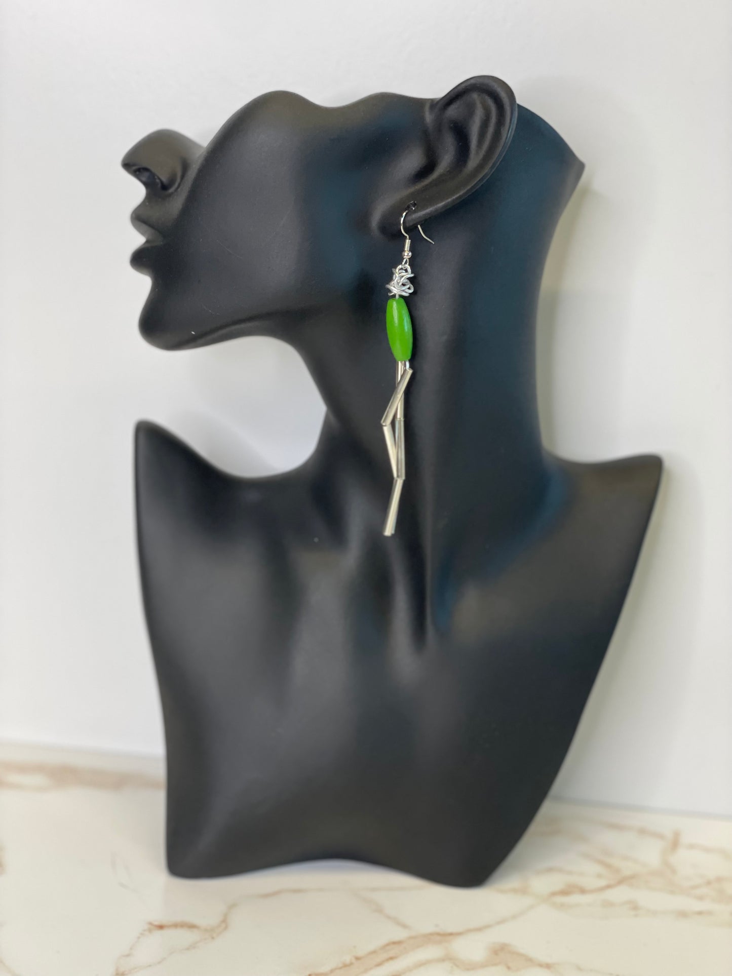 Drip Green Earrings