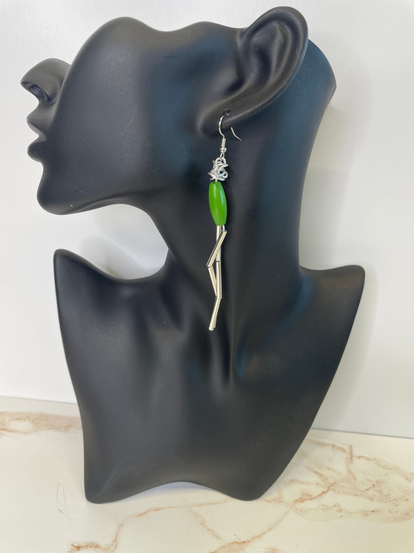 Drip Green Earrings