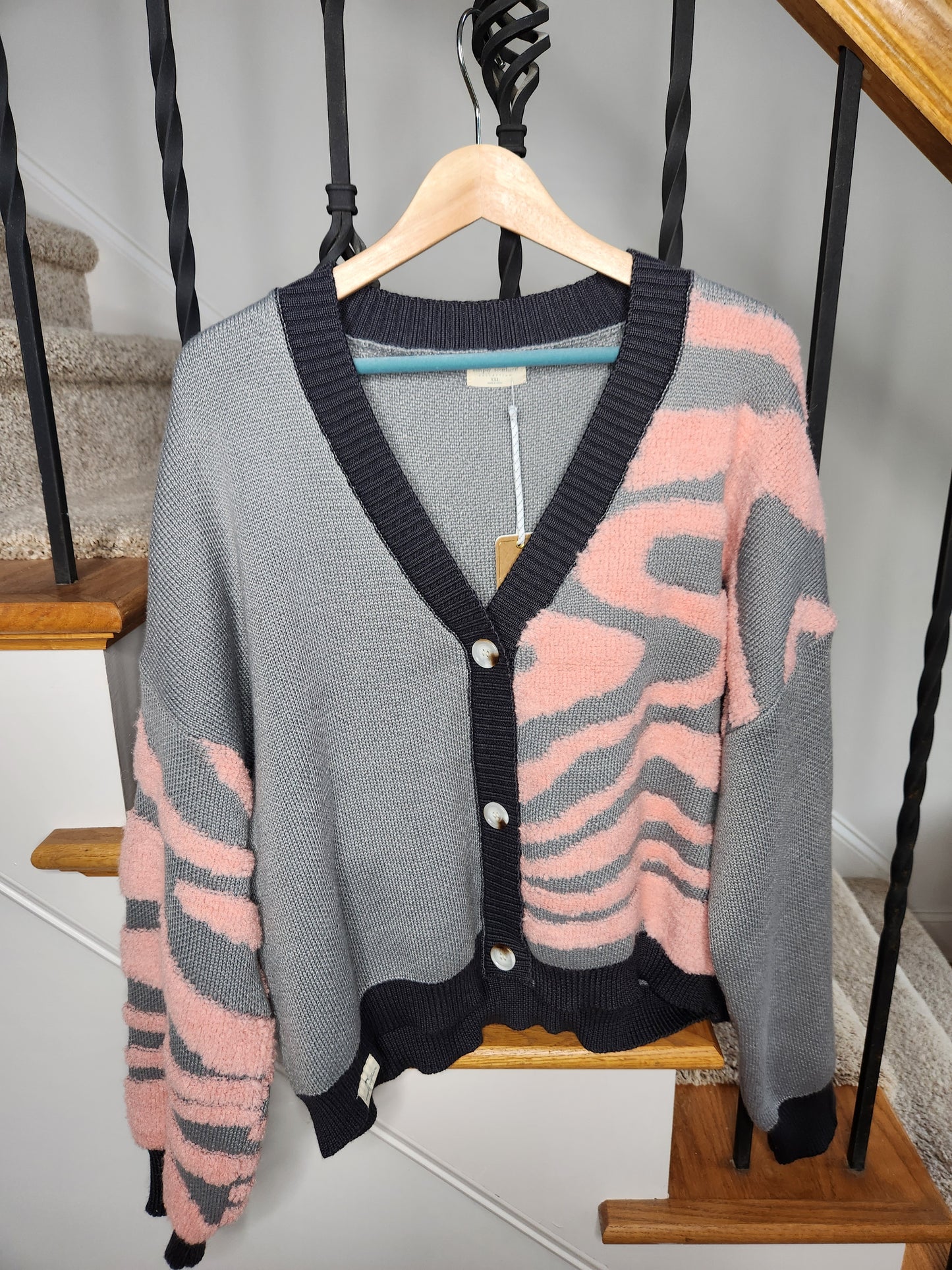 Simply Southern Pink & Grey Cardigan