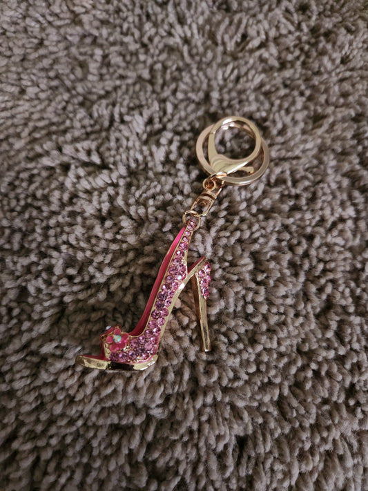 Pink Peeptoe Bling Keychain