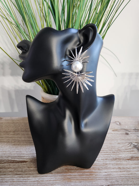 Poinsetta Earrings Silver