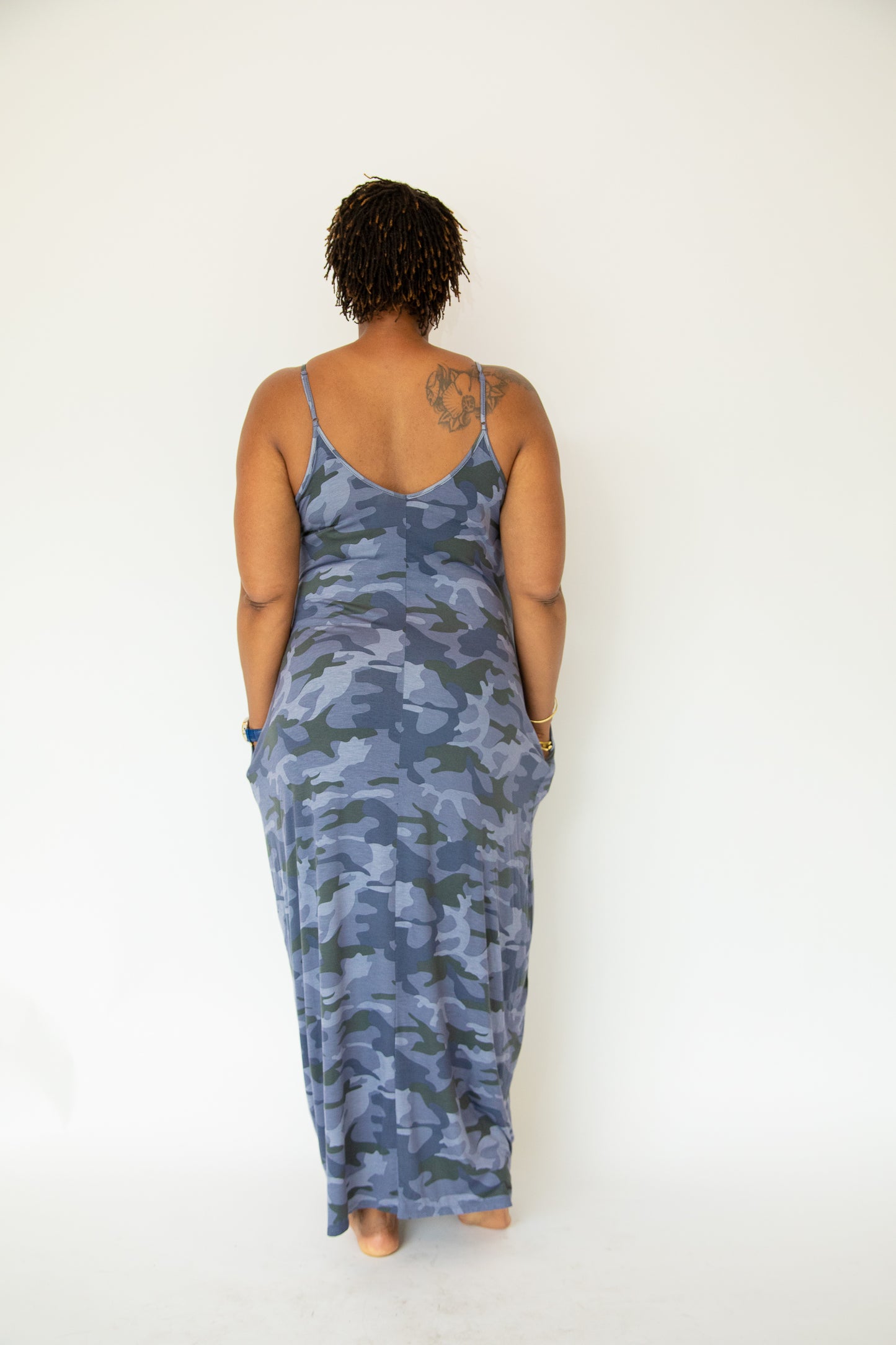 Summer's Day Maxi Dress Blue Camo