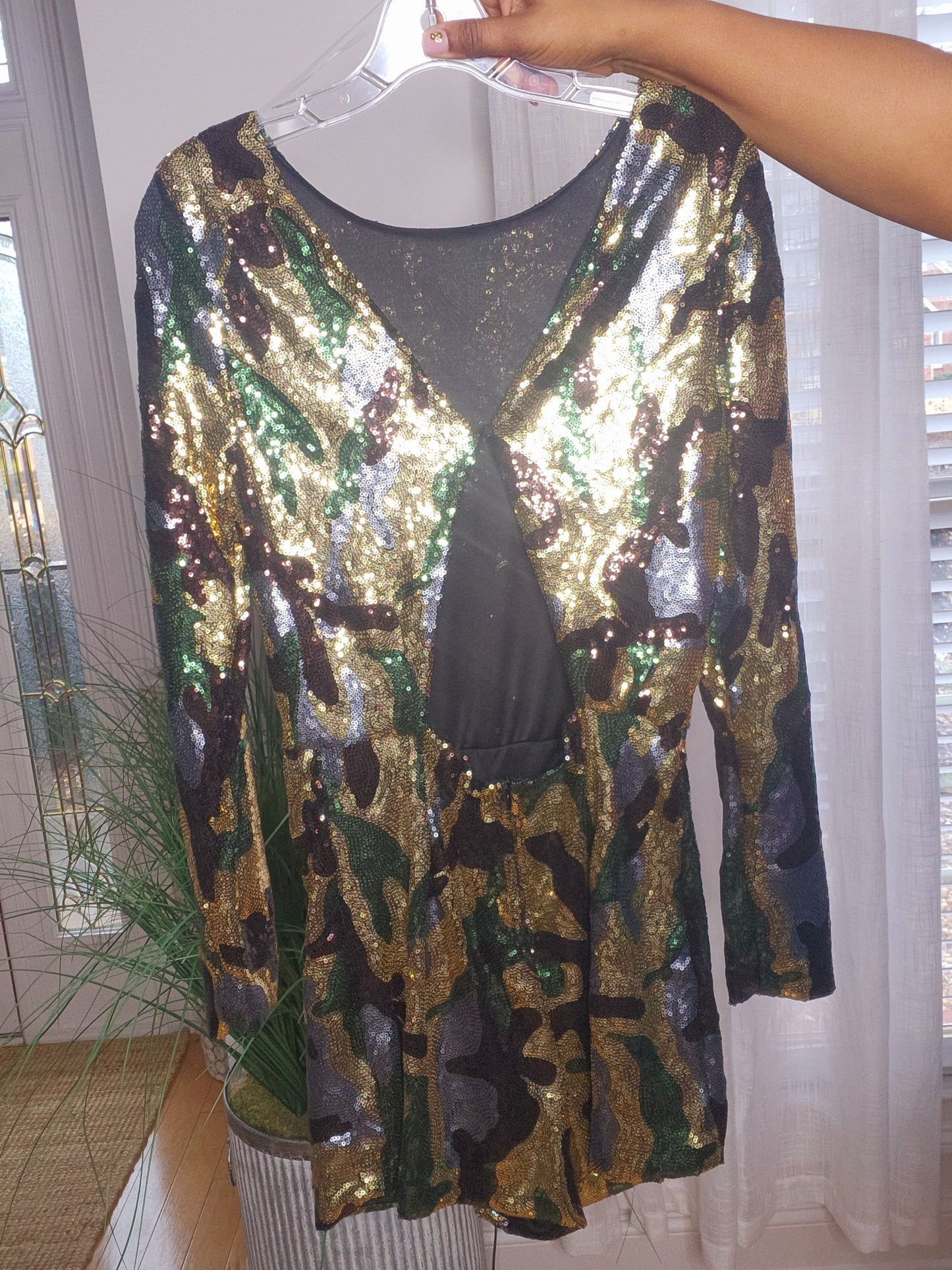 Vegas Sequined Camo Romper