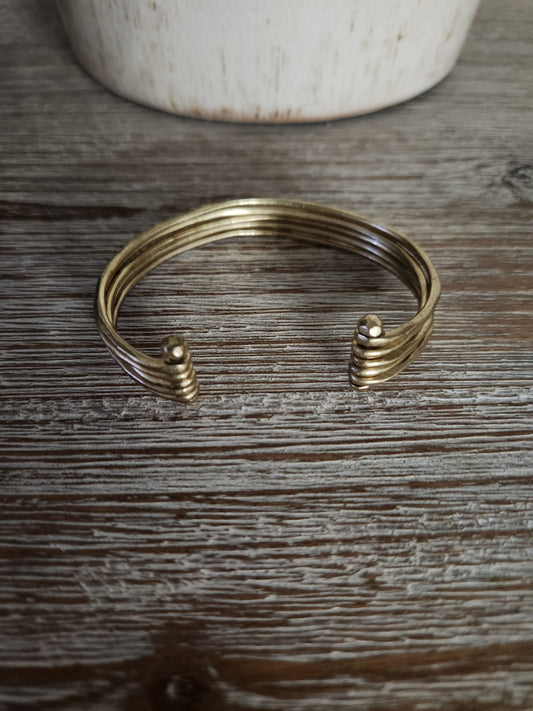 Brass Tone Cuff Bracelet