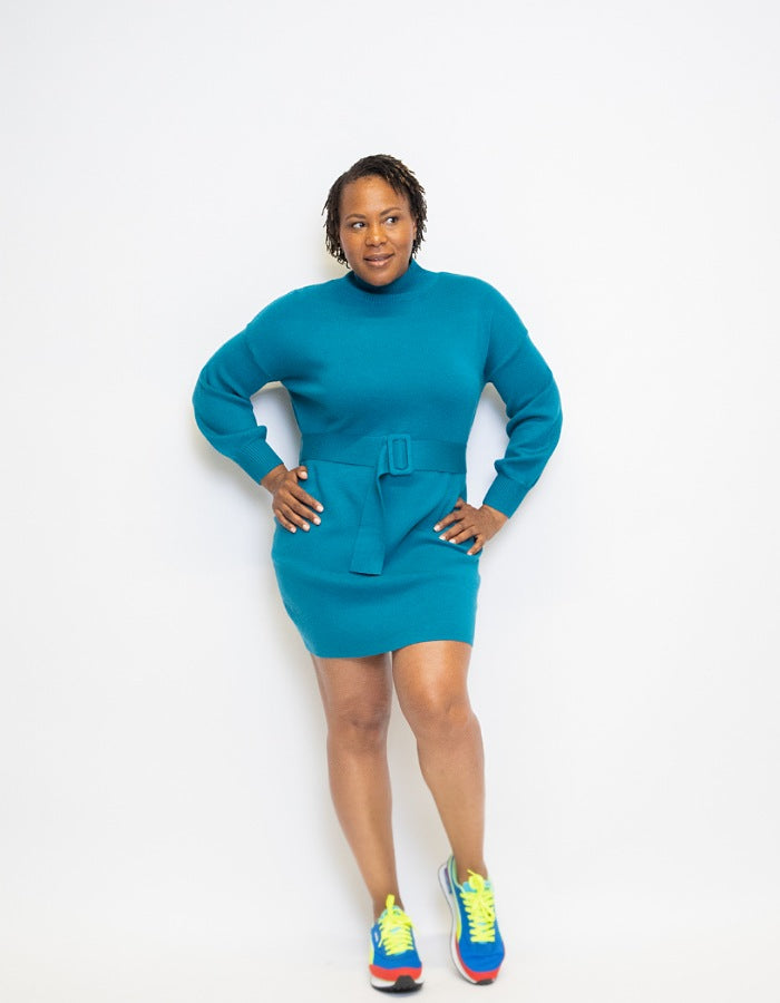 Teal 2024 sweater dress