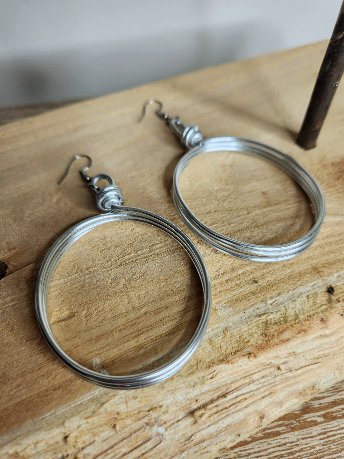 Hula Hoop Earrings - Medium Silver