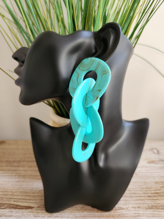 Link Up Earrings Turquoise