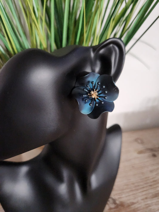 Midnight Flower Stud Earrings