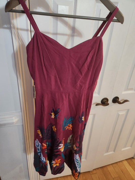 Old Navy Purple Floral Dress Sz M