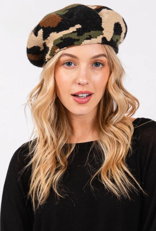 Camo Print Tam Beret