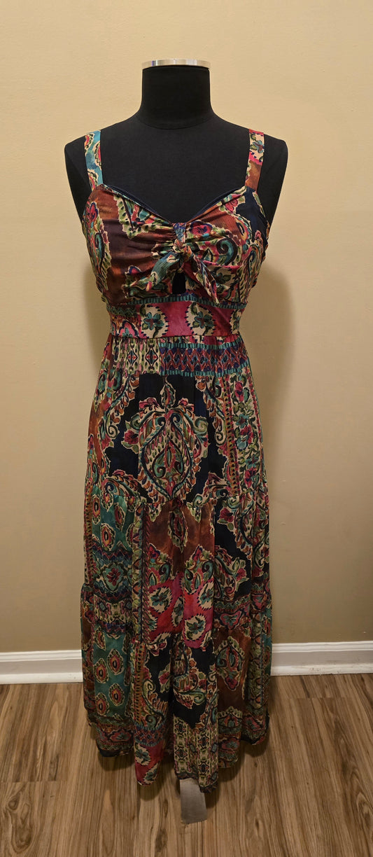 Multi-Colored Tiered Dress Sz 8
