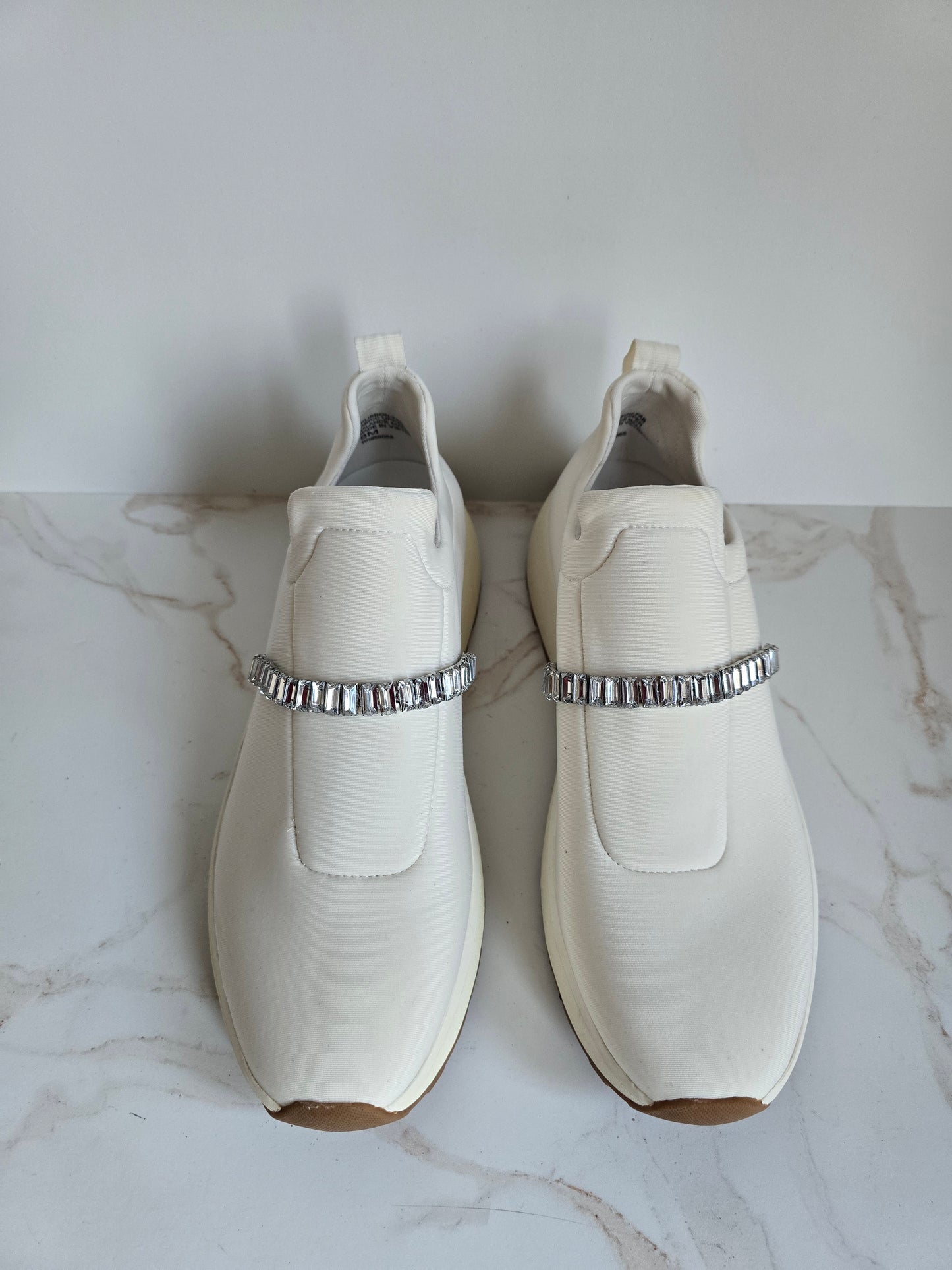 Nordstrom Rack Embellished White Slip-On Sneakers Sz 8