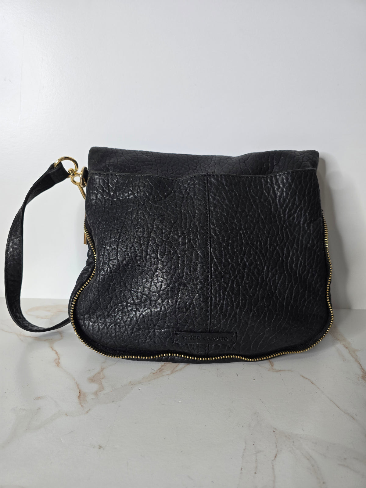 Vince Camuto Cory Black Leather Crossbody Bag