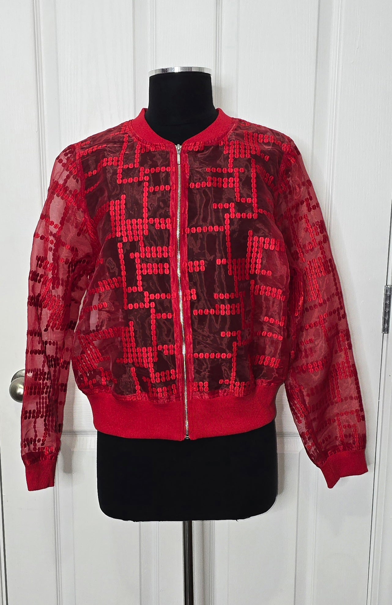 Ashro Red Sheer Jacket Sz L
