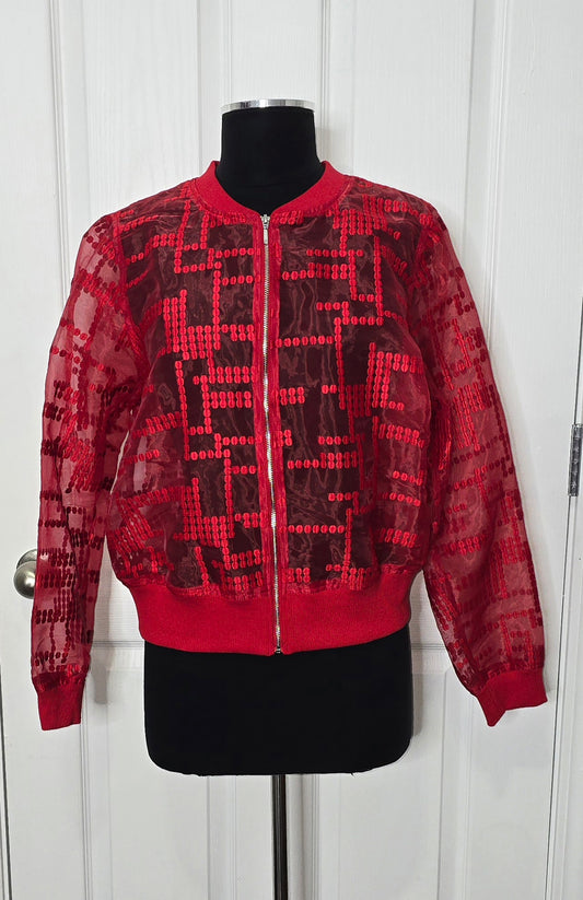 Ashro Red Sheer Jacket Sz L