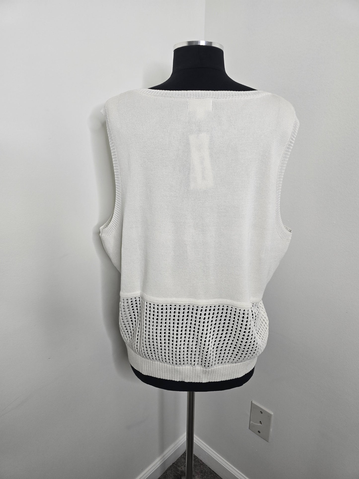 The Drop Knit Sleeveless Sweater Sz 3X