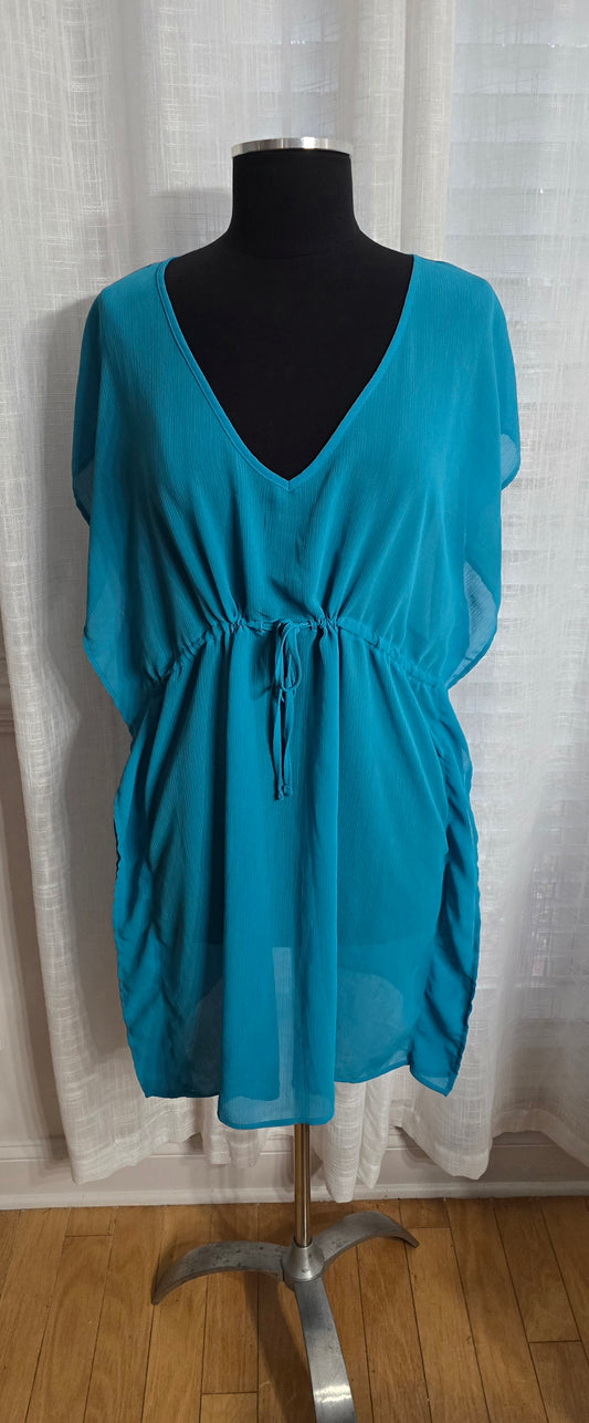 Merona Turquoise Sheer Coverup Sz L