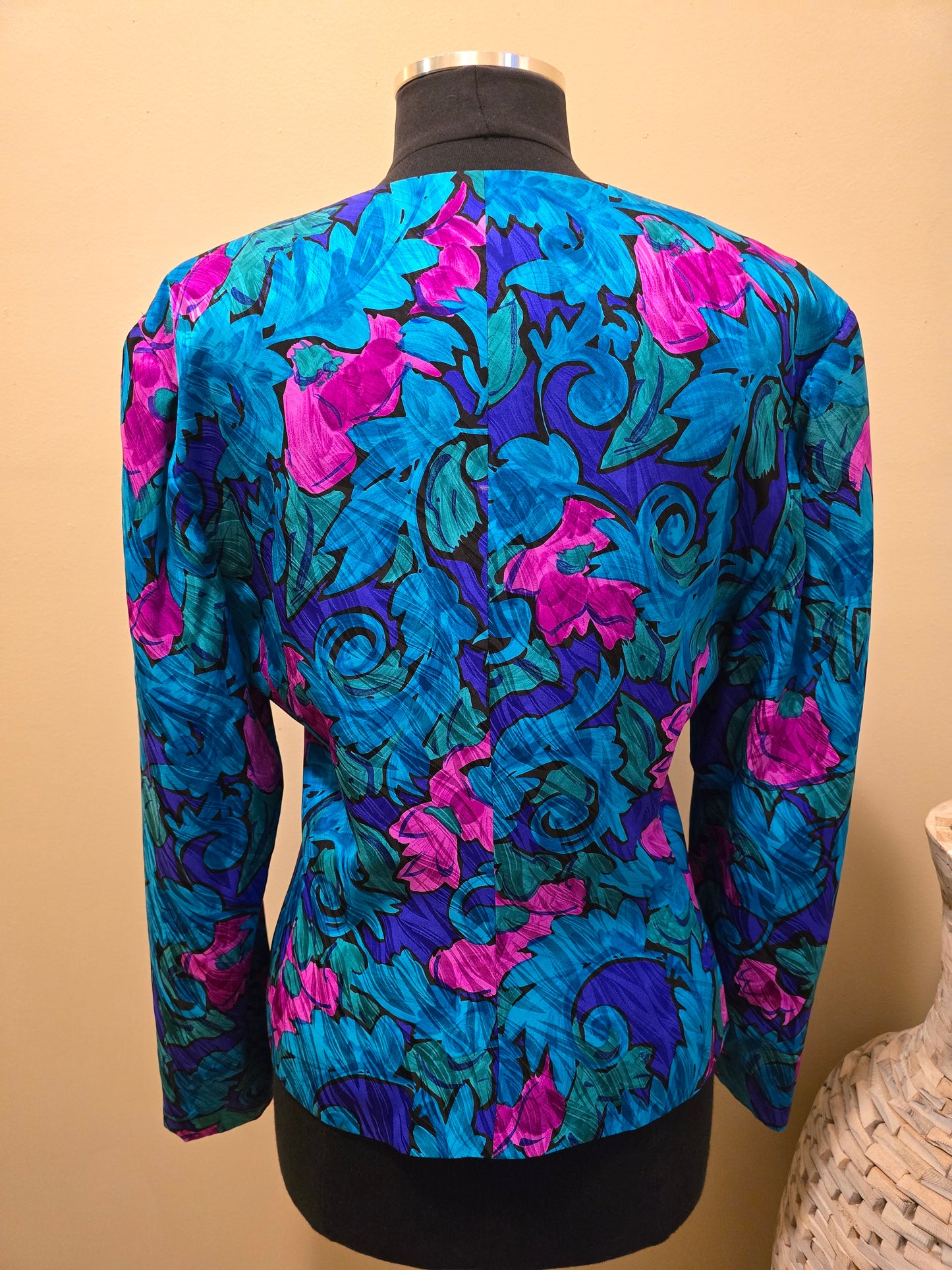 Vintage Floral Abstract Blouse Sz M
