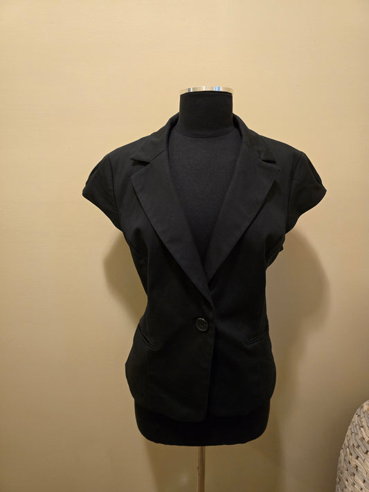 Black Capped Sleeve Blazer Sz XL