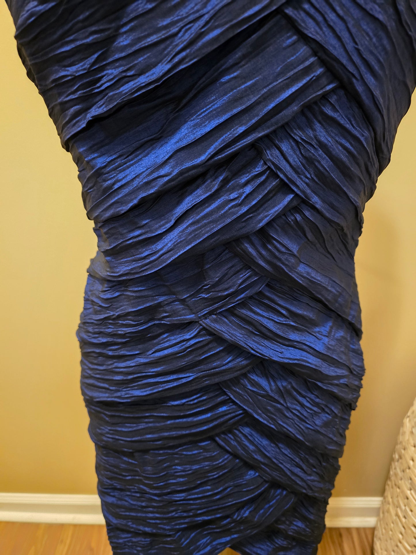 Taffeta One Shoulder Braided Dress Sz 1X