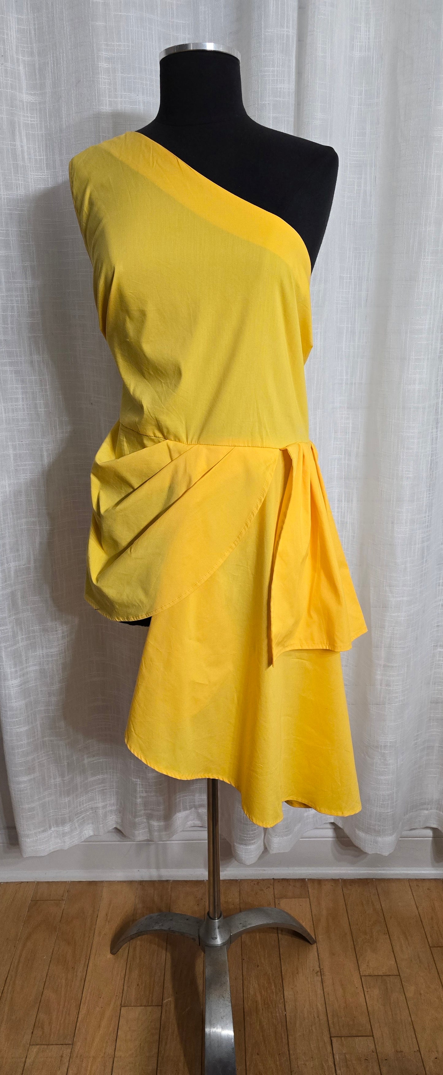 Fashion To Figure One Shoulder Asymetrical Yellow Top Sz 3X