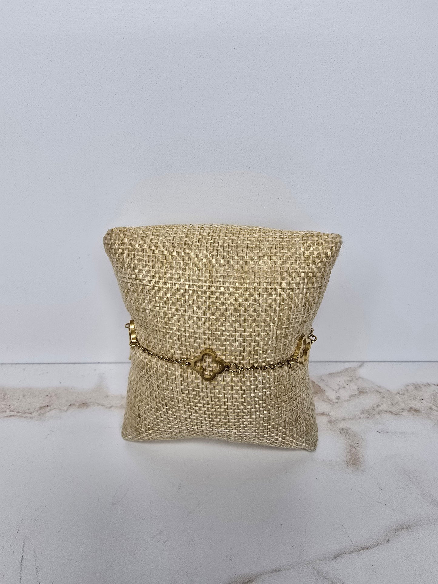 Stainless Steele Gold Flower Bracelet