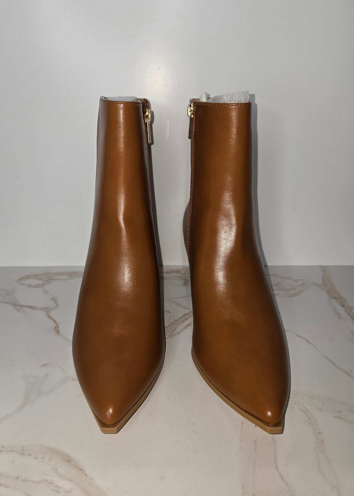Coutgo Pointy Toe Cognac Ankle Boot Sz 6.5