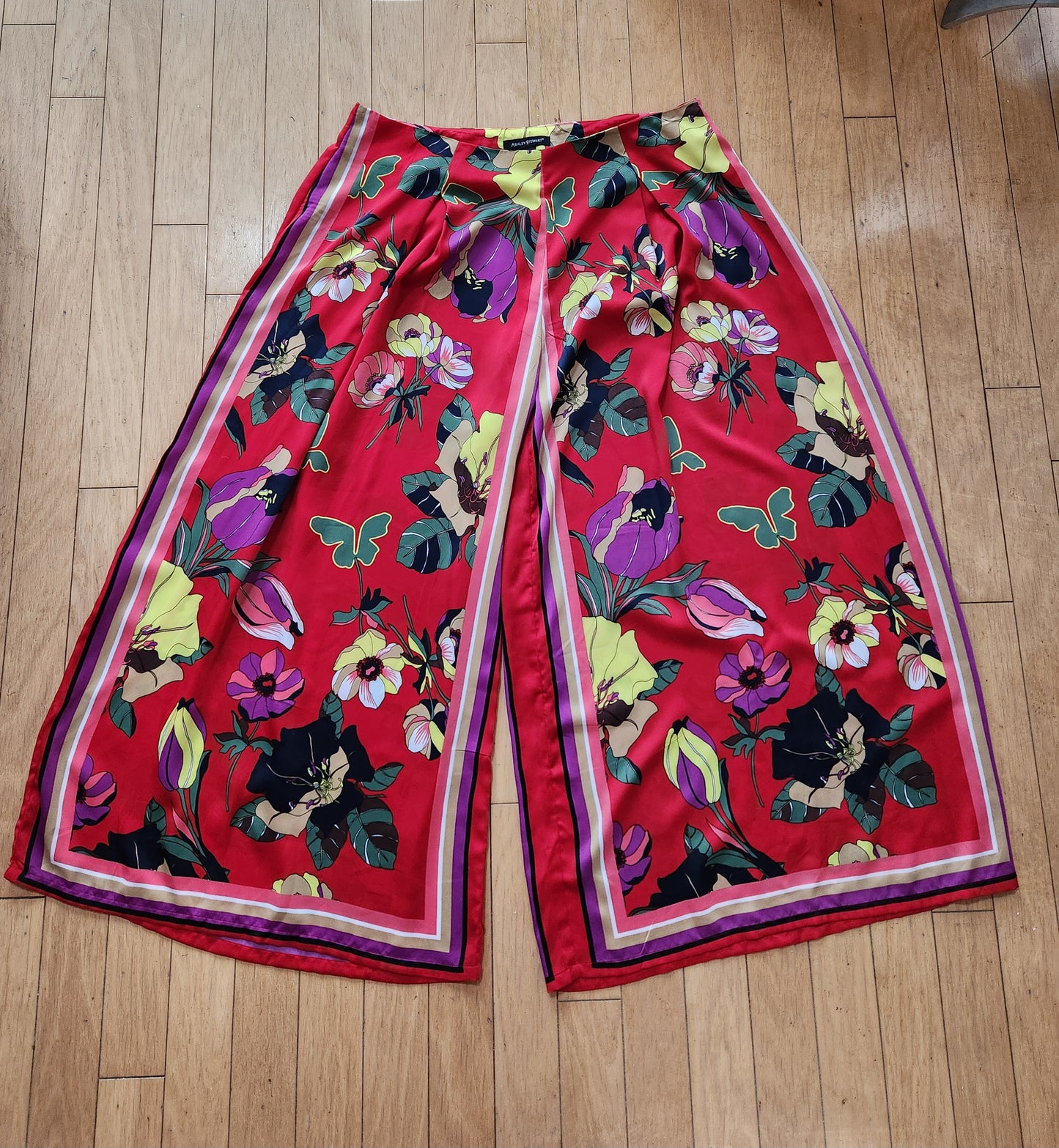 Ashley Stewart Floral Wide Leg Pants Sz 2X