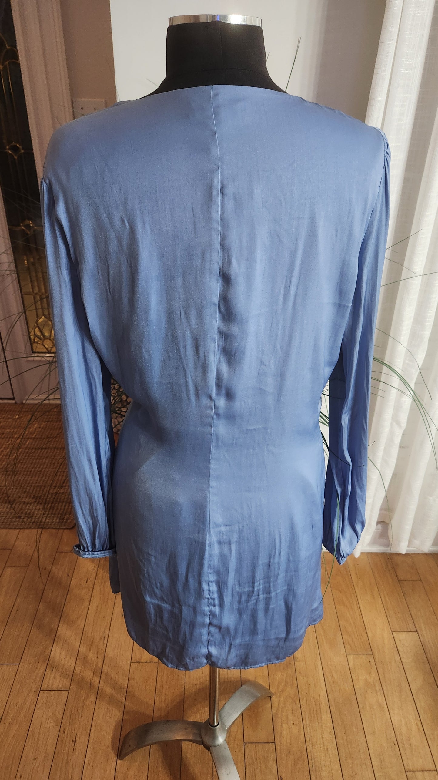 Socialite Blue Wrap Dress Sz L