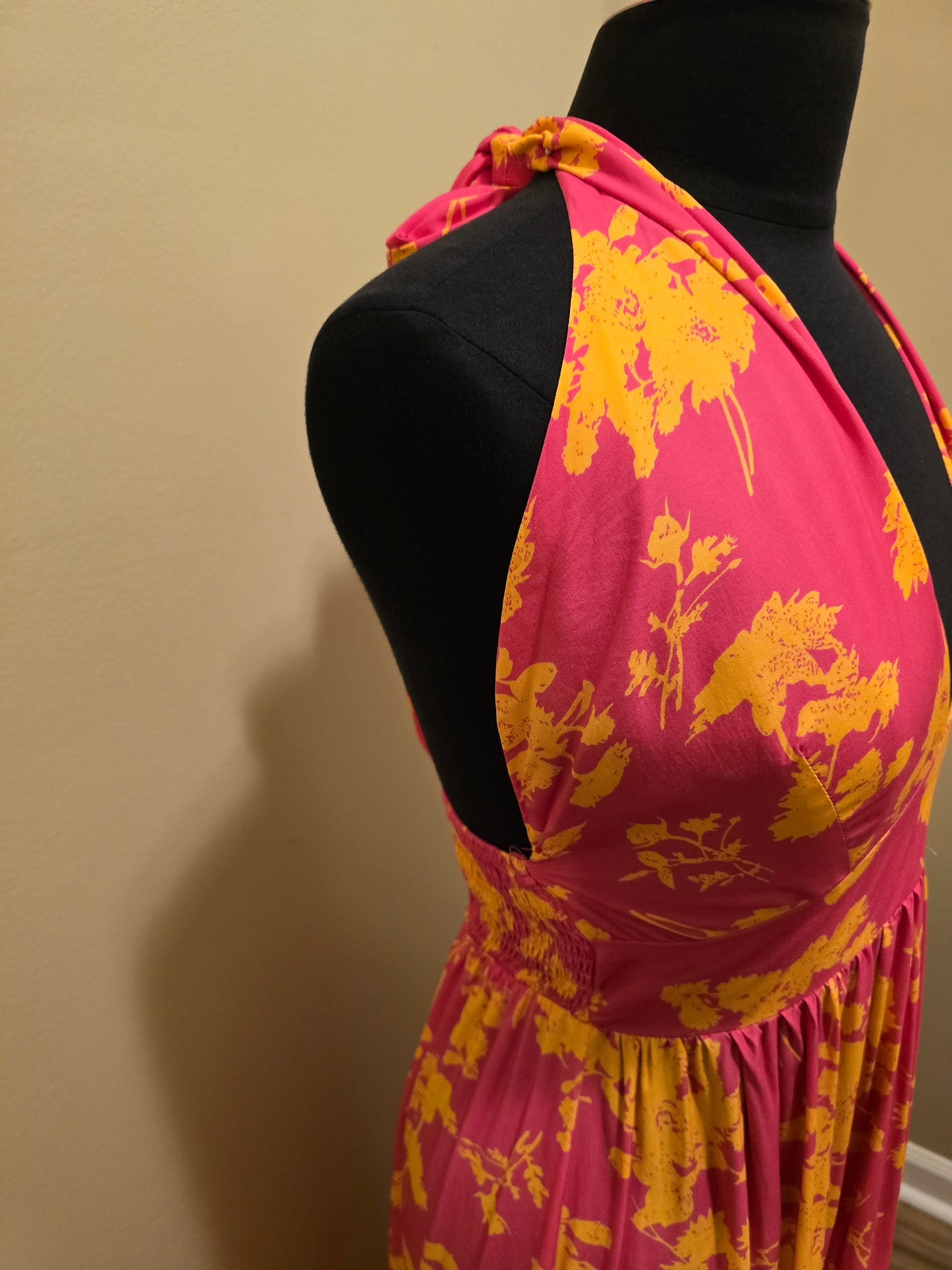 Fuchsia & Orange Halter Dress Sz 8