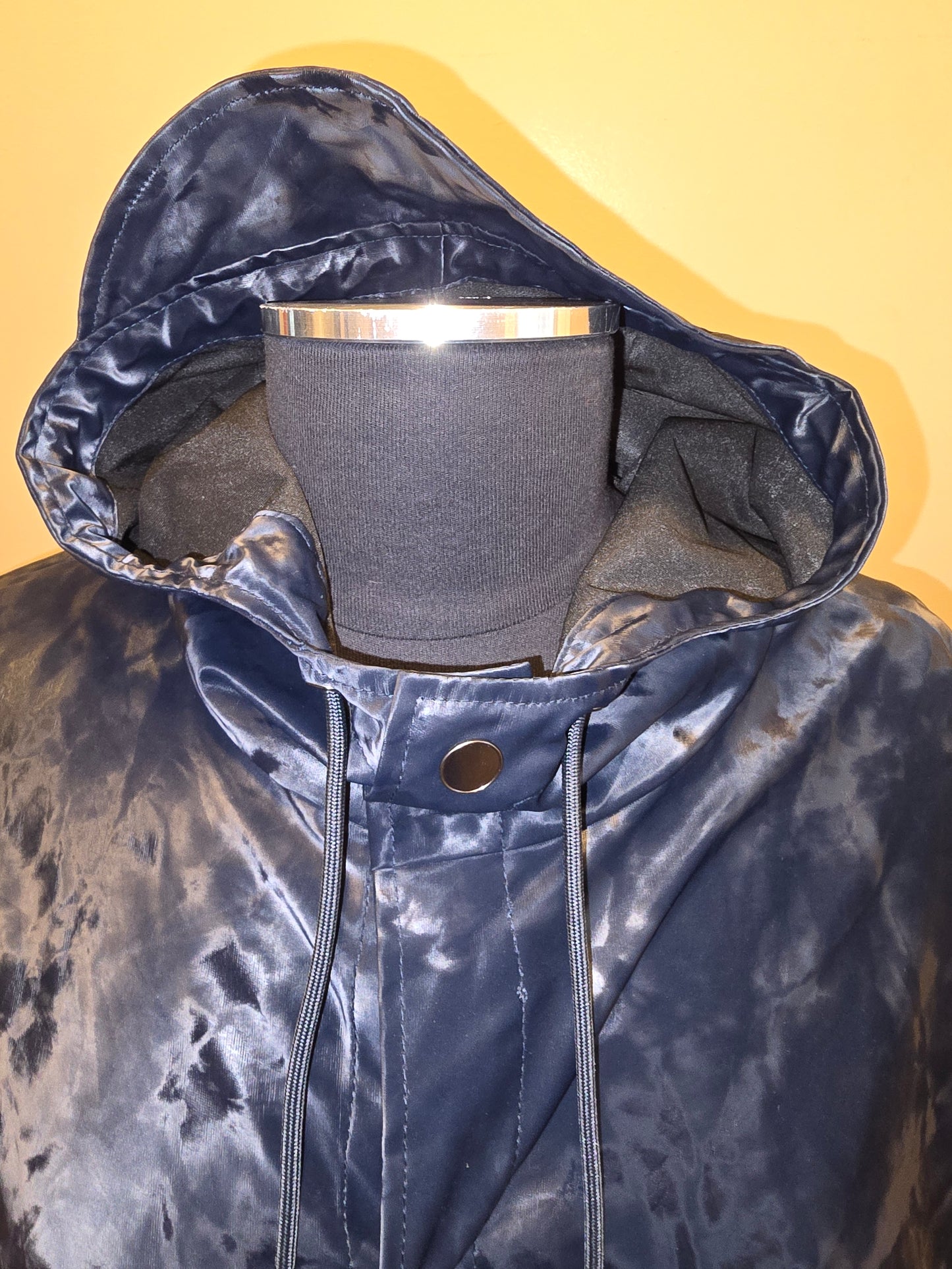 Rains Long Velvet Effect Waterproof Raincoat Sz M