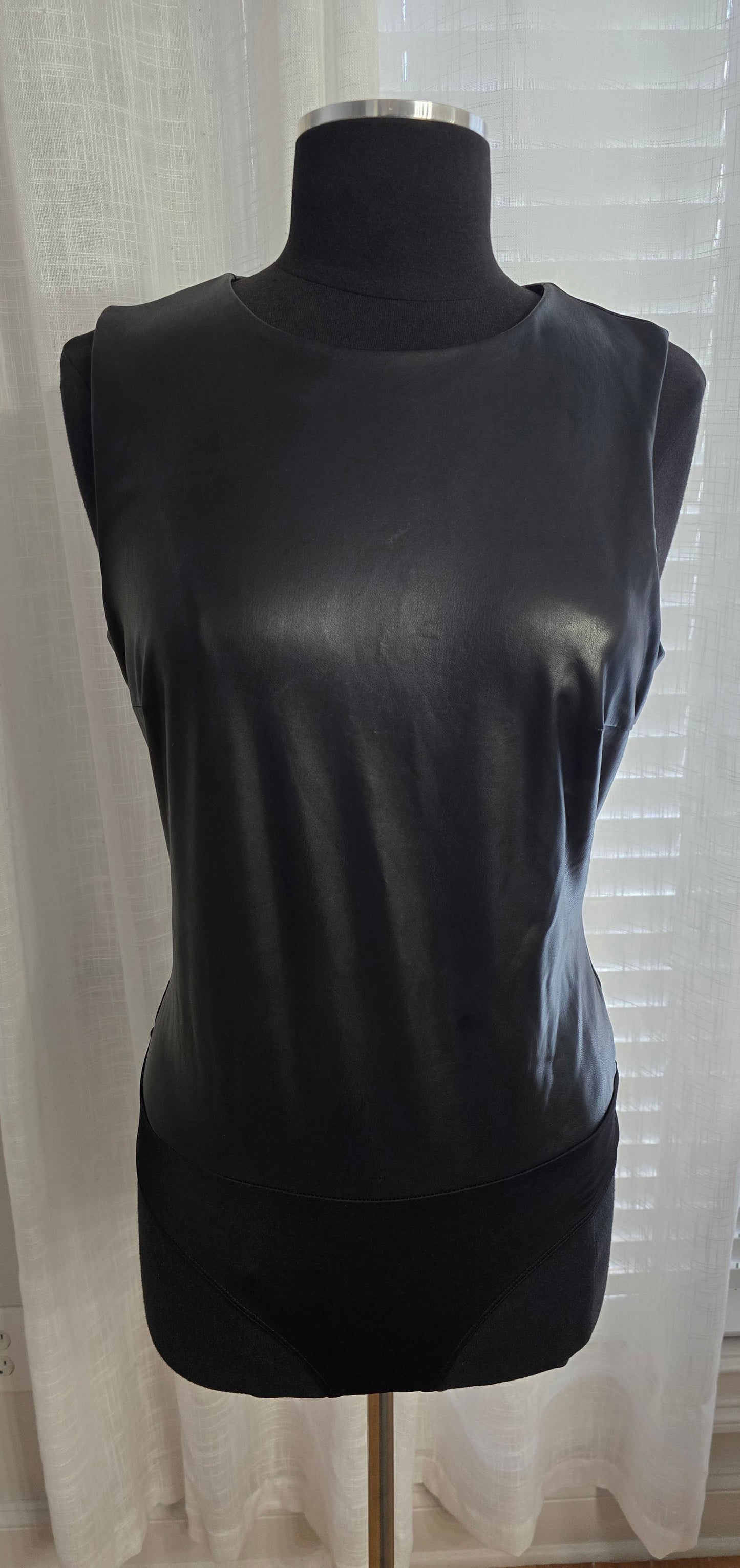 Express Faux Leather Body Suit & Leggings Sz L