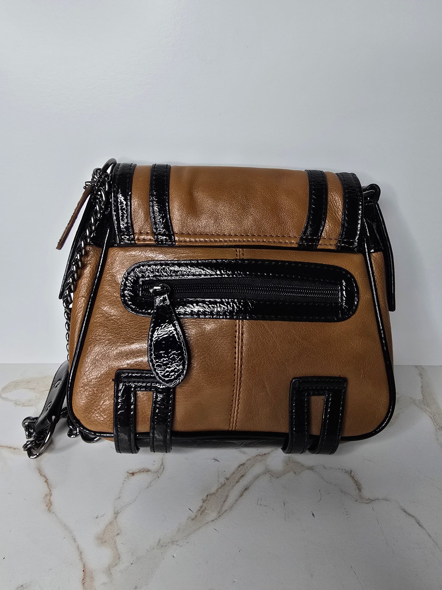 La Diva Brown & Black Leather Bag
